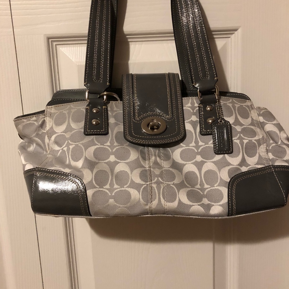 Silver coach purse